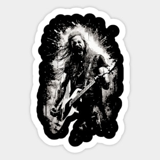 hardrock guitar player Sticker